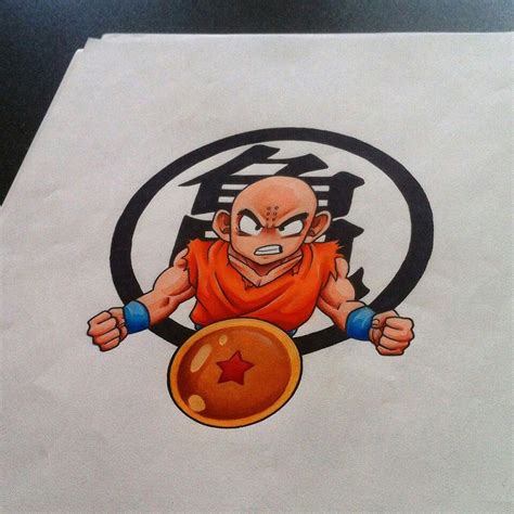 This tattoo includes a printable full size color reference, and exact matching stencil. krillin | Dragon ball tattoo, Tattoo designs, Krillin