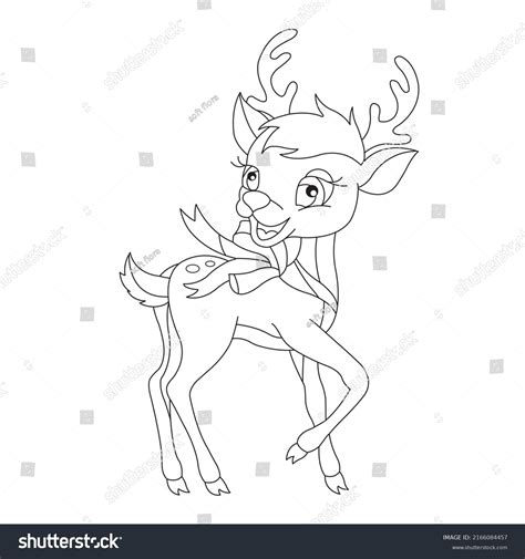 Cute Deer Coloring Page Kids Animal Stock Vector (Royalty Free