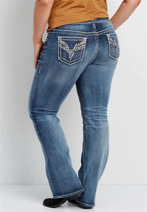 Vigoss Plus Size Slim Boot Jeans With Metallic Stitching Maurices