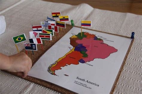 I Bought The South American Map And Flag Pins From Montessori Print
