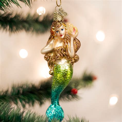 Glass Mermaid Ornament Coastal Seaside Old World Christmas Ornaments