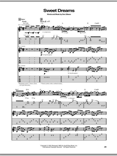 Continued | see all reviews. Sweet Dreams by The Hellecasters - Guitar Tab - Guitar ...