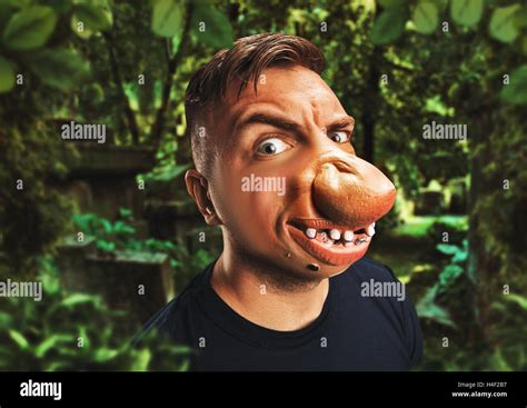 Man With An Ugly Face Stock Photo Alamy