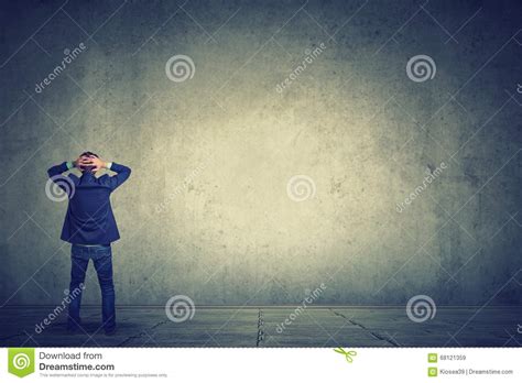 Full Length Of Business Man Facing The Wall Stock Image Image Of
