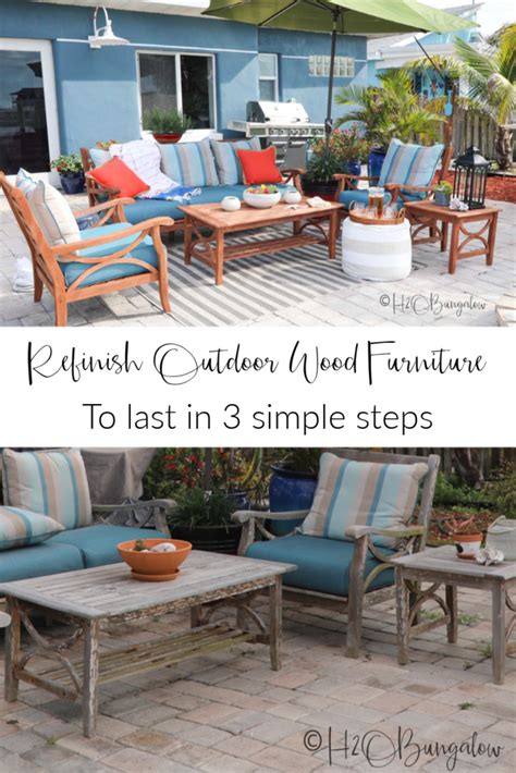 steps refinishing teak outdoor furniture hobungalow