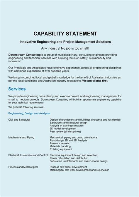 39 Effective Capability Statement Templates Examples Templatelab