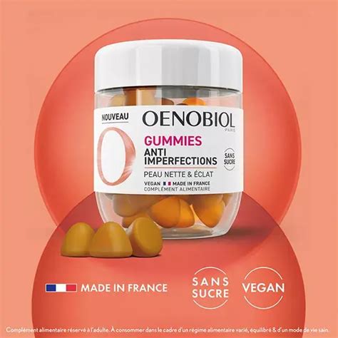 Oenobiol Gummies Anti Imperfections 60 Unités Pas Cher