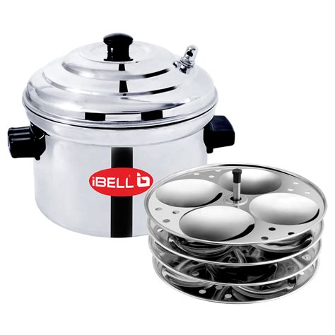 Ibell 4p16l Stainless Steel 4 Plates Idly Cooker Induction Compatible