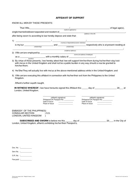 Affidavit Of Support Sample Free Printable Documents Hot Sex Picture