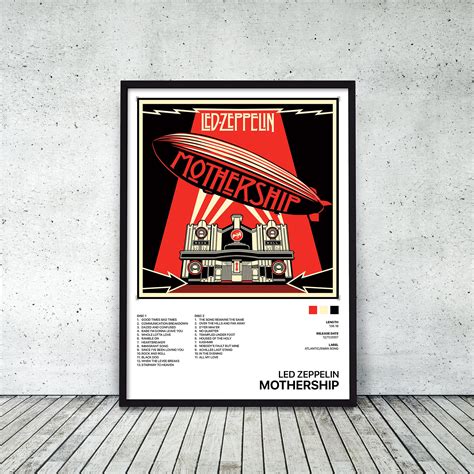 Led Zeppelin Mothership Album Cover Art Poster Print Music Etsy