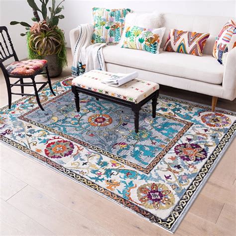 Bohemian Turkish Style Carpet Multicolor European Floral