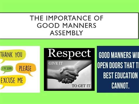 Good Manners Assembly Teaching Resources