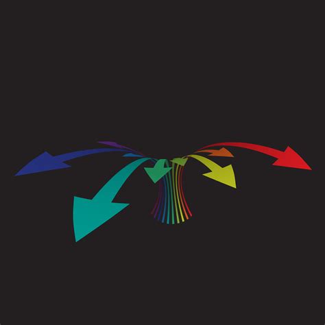 Colorful Arrows On Black Background Vector Illustration