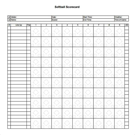 11 Sample Softball Score Sheets Pdf Word Sample