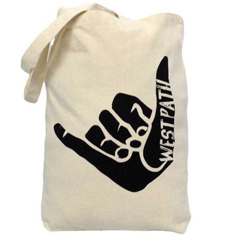 Organic Canvas Tote Bag Shaka Hang Loose Eco Friendly And Fair Trade