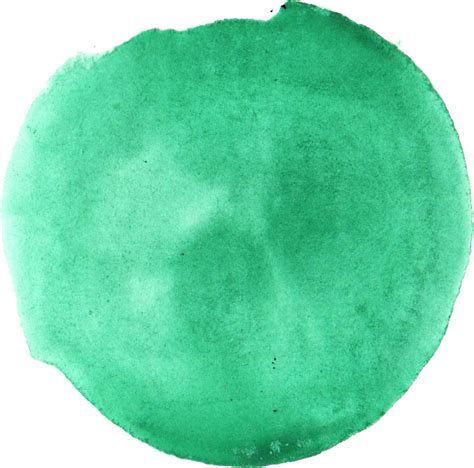 6 Green Watercolor Circle Png Transparent