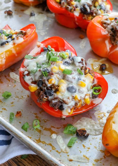 Spicy Mexican Stuffed Bell Peppers Barefeet In The Kitchen