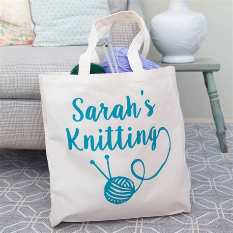 Knitted bags ted baker icon bag hedgehog fibres invisible indie dyed yarn accessories gold color clear tote bags bags. Personalised Canvas Knitting Bag By Jonny's Sister ...