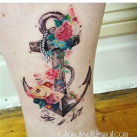 Anchor Vintage Flower Tattoo 40 Vintage Flower Tattoos