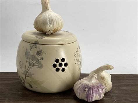 Garlic Keeper Garlic Holder Onion Storage Garlic Jar Etsy Uk