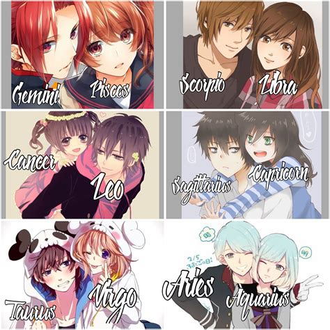 Anime Cute Zodiac Couples Kawaii Pictures