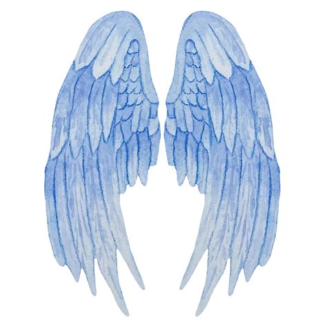 Premium Vector Watercolor Blue Delicate Angel Wings Realistic Wings