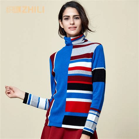 Heap Turtleneck Cashmere Sweater Pullover Sweater Sweater Basic Stripe Shirt 2017 Autumn And