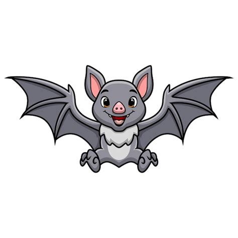 Premium Vector Cute Bat Cartoon Flying On White Background