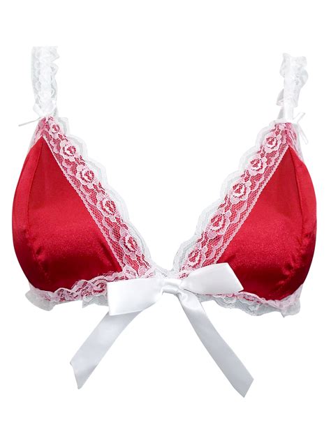 Ann Summers Ann Summers Red Lace Trim Satin Bra And Crotchless Knickers Size Small To Large
