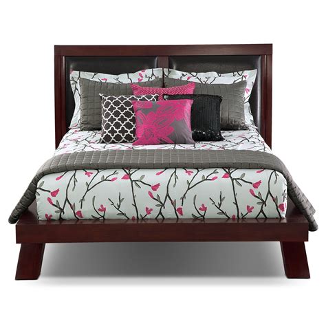Jaden Queen Upholstered Arch Bed Merlot Value City Furniture And