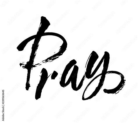 Vector Hand Lettering Christian Quote Pray Hand Drawn Motivational