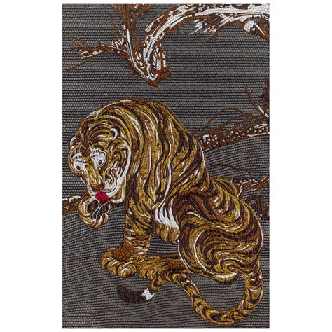 Fabric Tapestry With Tiger Design Upholstered Panel On Demand For Sale