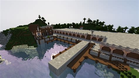 Minecraft Medieval Docksharbour Village Build Just Started Still A