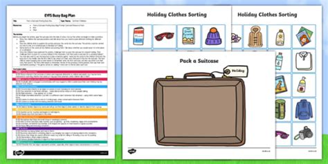 Eyfs Pack A Suitcase Posting Busy Bag Plan And Resource Pack