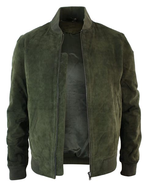 Varsity Mens Real Suede Leather Bomber College Jacket Classic Retro