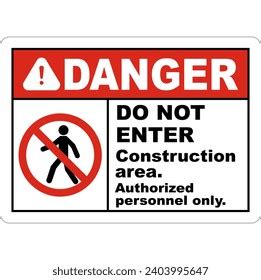 Construction Area Do Not Enter Sign Stock Vector Royalty Free