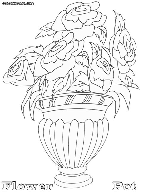 Free online coloring pages for kids with a rich variety of colorful patterns, gradients, fabrics, papers and textures for hours of fun and creativity. Flower pot coloring pages | Coloring pages to download and ...