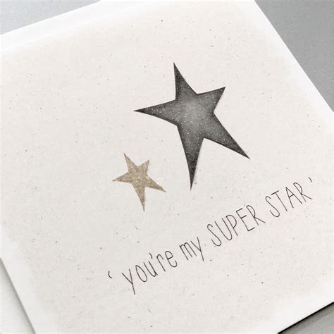 Youre My Superstar Greeting Card Big And Little Star Glitter Opt
