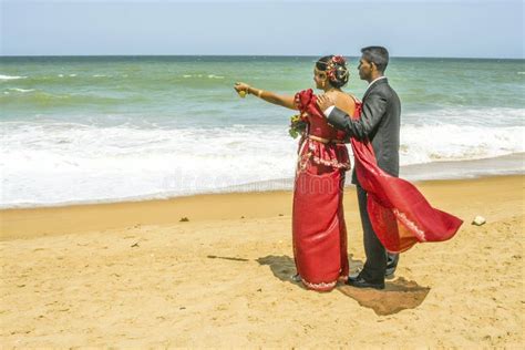 Newly Married Couple At A Beach Near Colombo Sri Lanka Editorial Photo