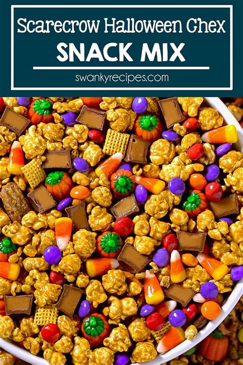 Scarecrow Halloween Chex Mix Quick Halloween Dessert Snack Made With