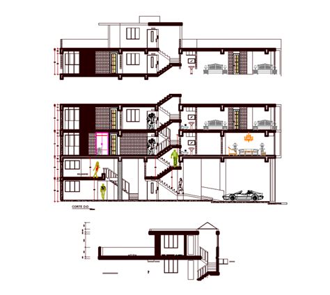 Storey Apartment Building Sectional Elevation Drawing Dwg File Cadbull