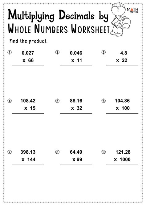 5th Grade Decimal Multiplication Worksheet