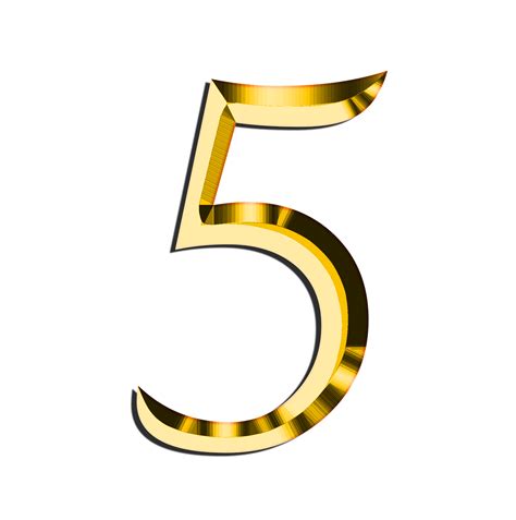 Golden Number 5 Pnglib Free Png Library