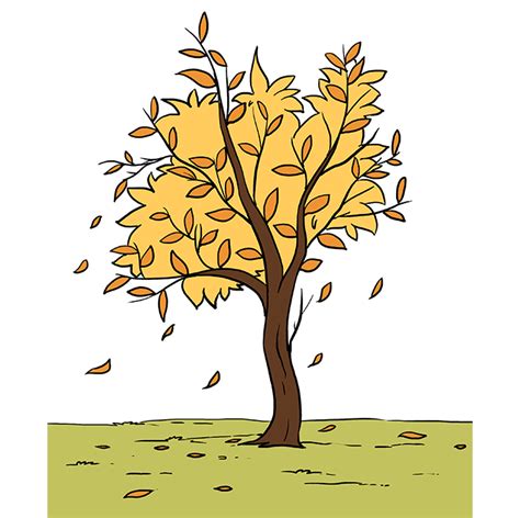 How To Draw A Fall Tree Drawings Easy Drawings Autumn Trees