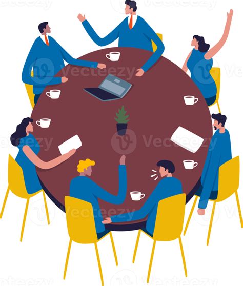 Uninterested Team Sitting Around Table In A Meeting People Around A