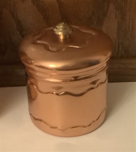 Vintage Copper Canister Set Of 3 Canisters Sizes 6 5 And 4 Etsy