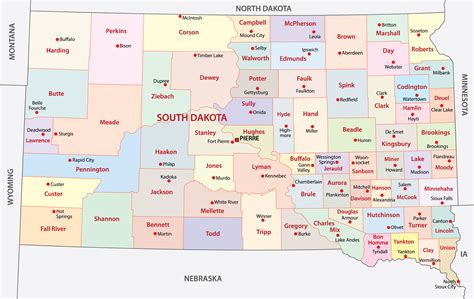 South Dakota Counties Map Mappr