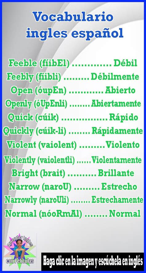 Vocabulario Ingles Español Vocabulario Ingles Learn English
