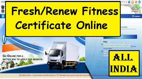 How To Apply For Freshrenew Fitness Certificate Online Apply For