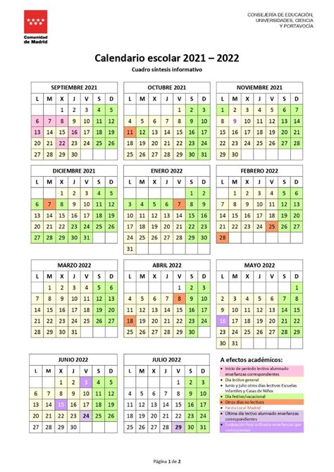 Calendario Escolar 2022 A 2023 Madrid Aliciacutlack Images
